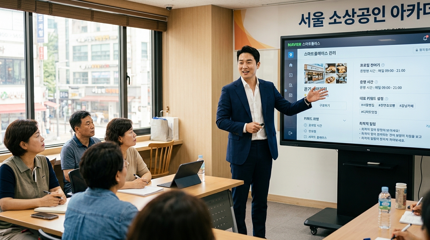 소상공인 네이버 플레이스 등록정보 세팅 실무 교육: 대표 키워드와 사진 최적화 썸네일